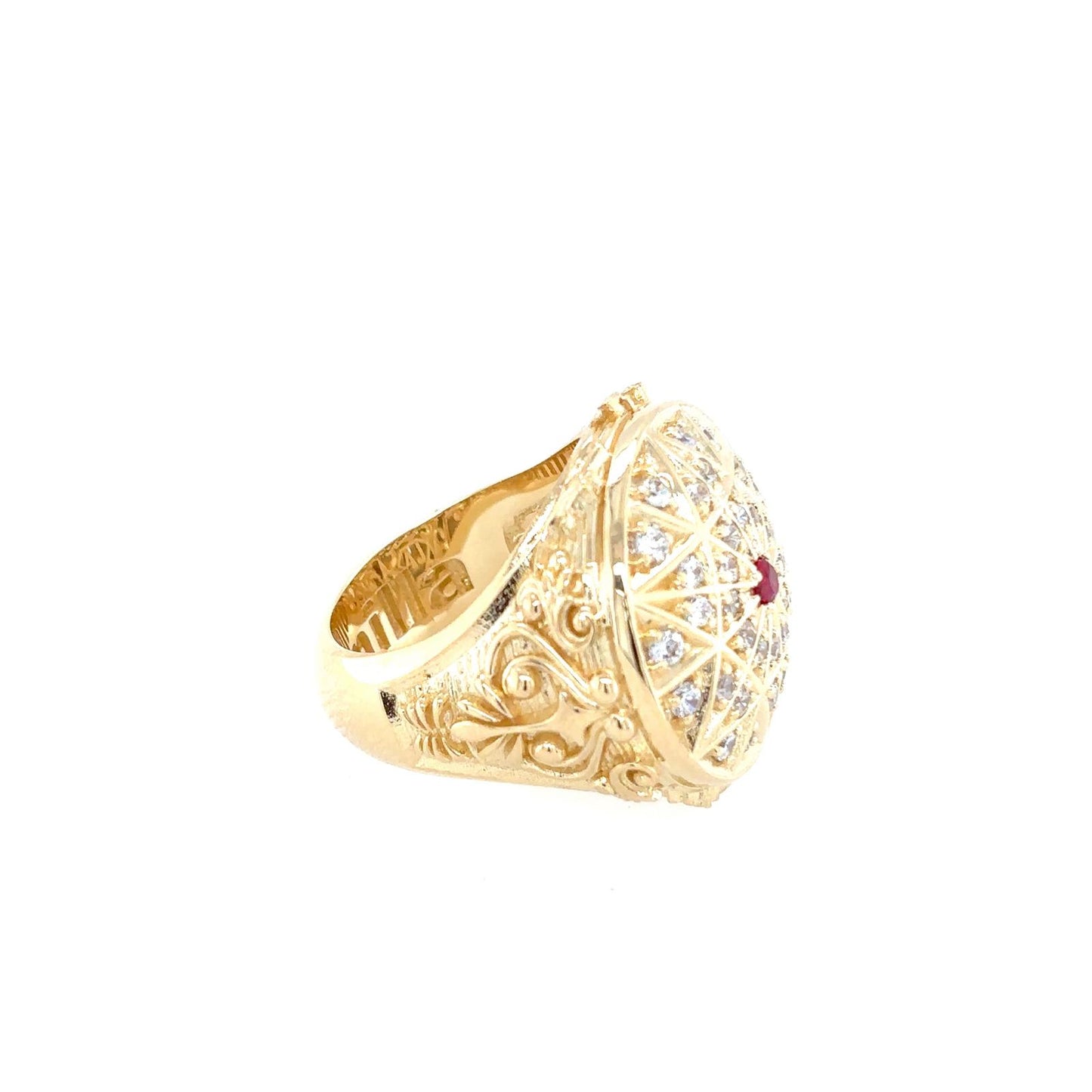 Men's Rosetta Diamond Ruby Ring