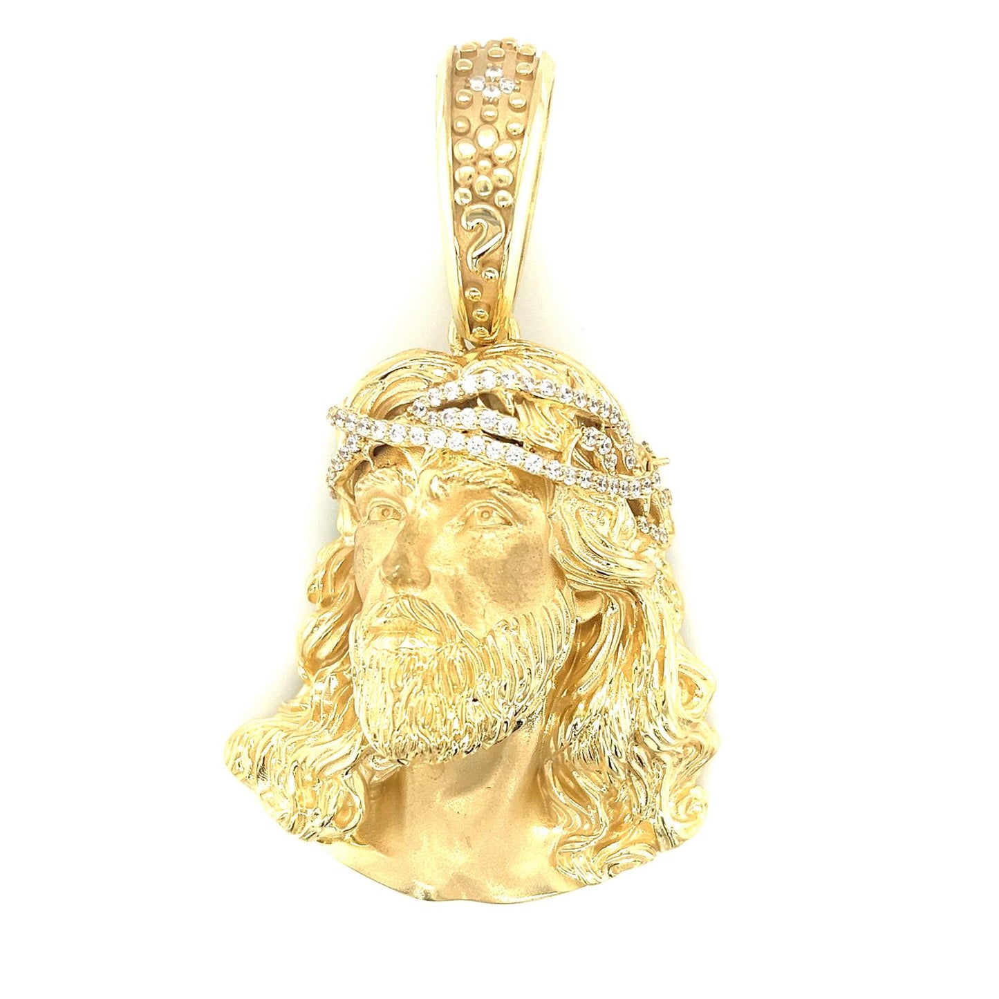 Jesus Christ Gold and Diamond Head Pendant