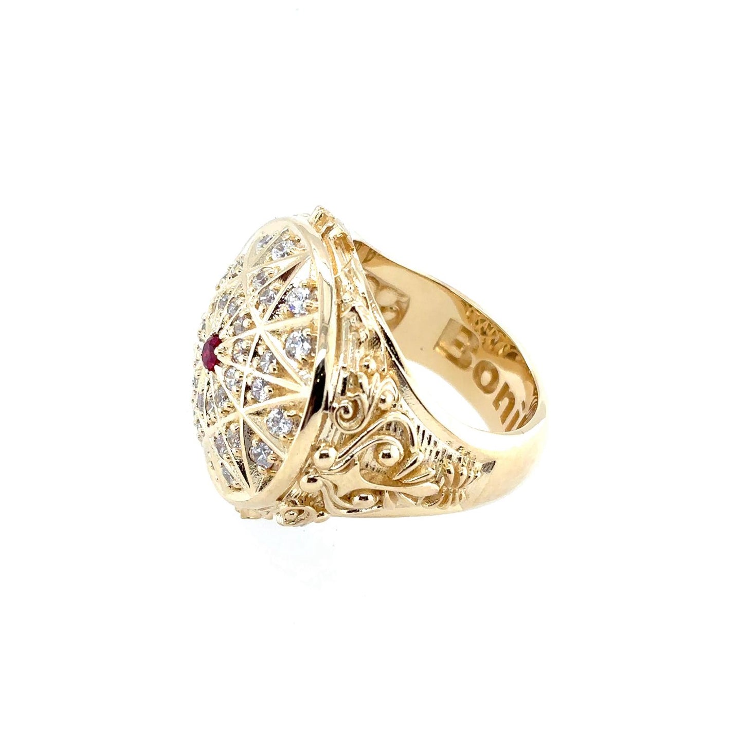 Men's Rosetta Diamond Ruby Ring