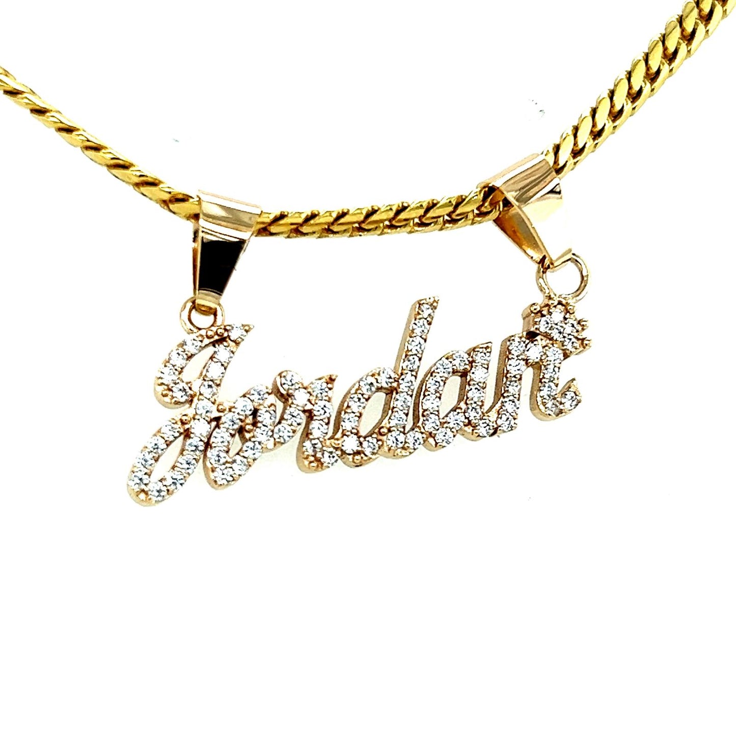 Women's Gold and Zirconia Name Pendant Jordan