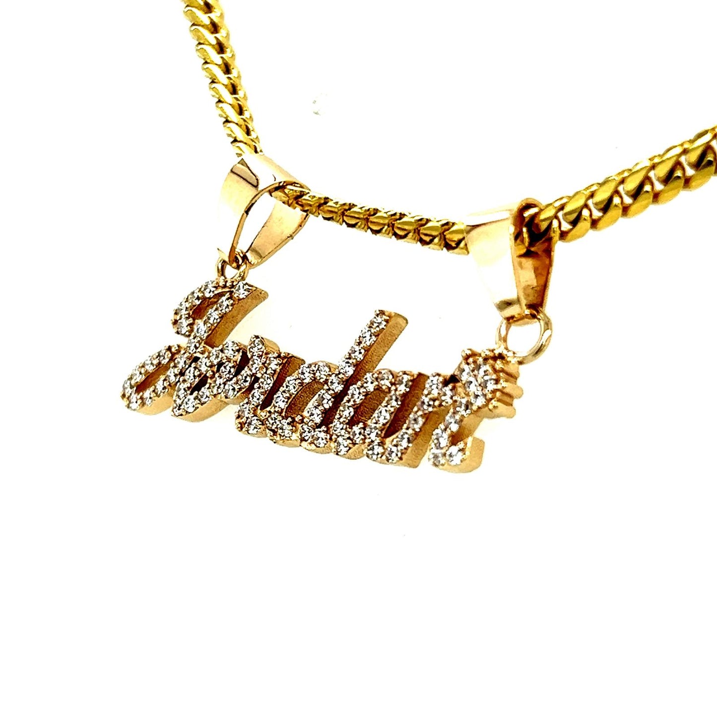 Women's Gold and Zirconia Name Pendant Jordan