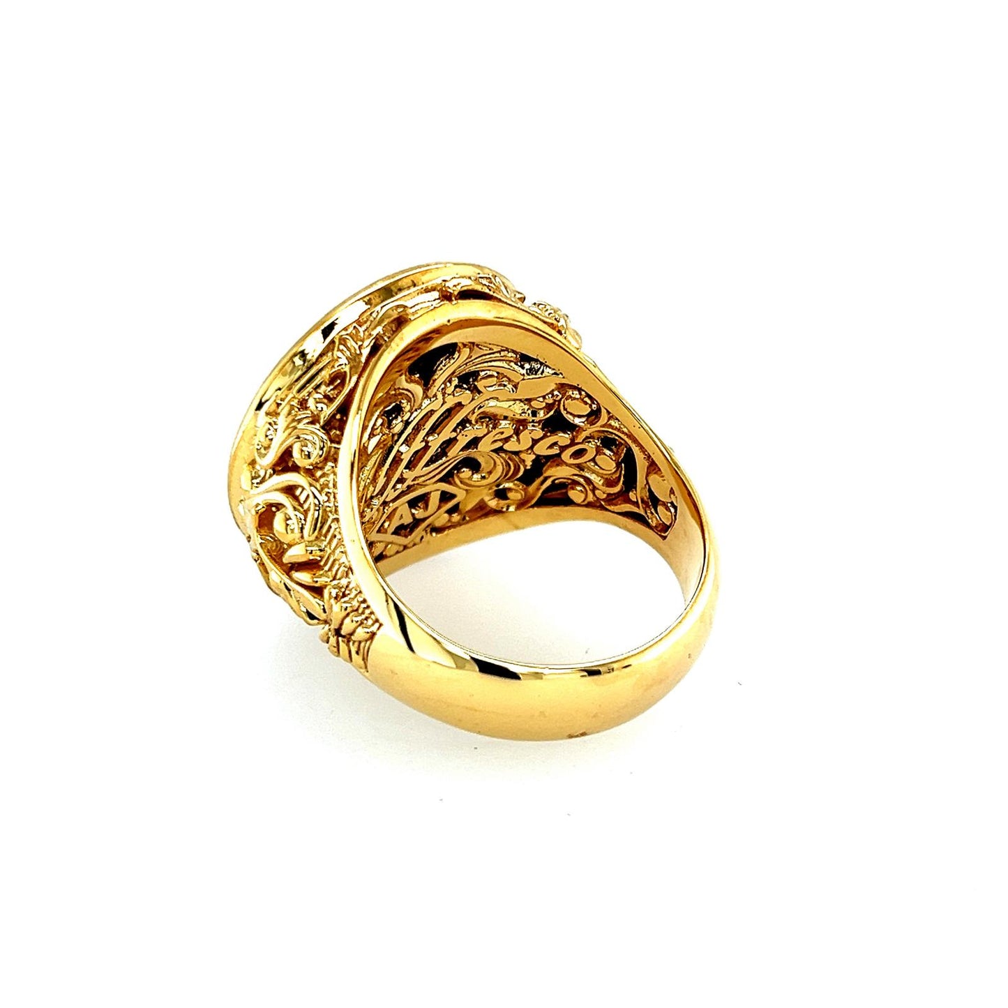 Men's Geometrical Rosetta Gold and Diamond Ring