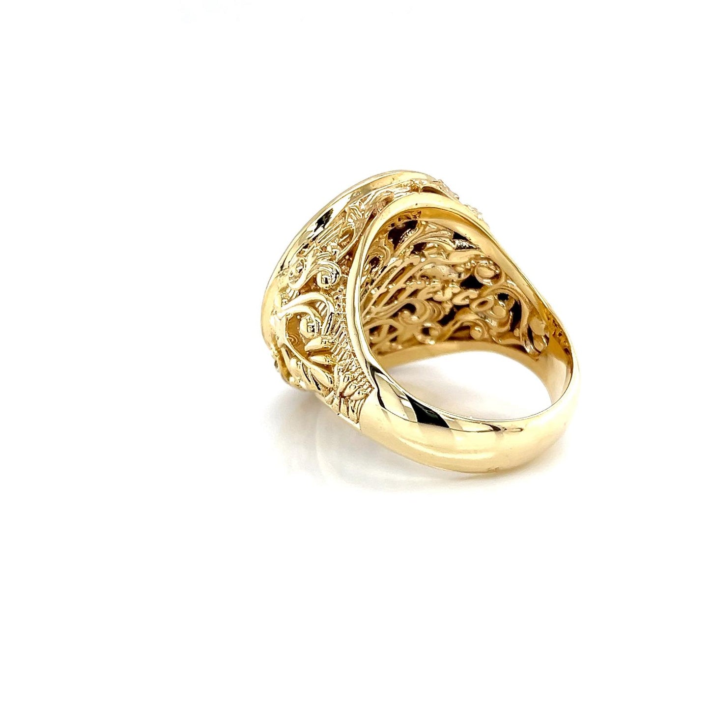 Men's Geometrical Rosetta Gold and Diamond Ring