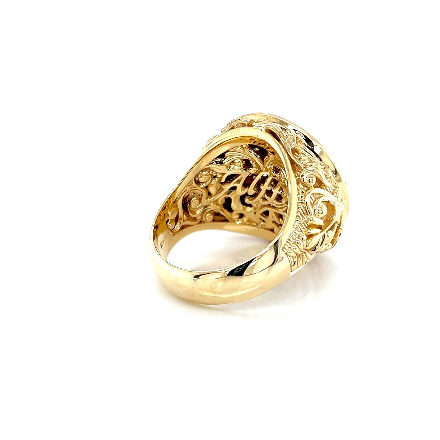 Men's Geometrical Rosetta Gold and Diamond Ring