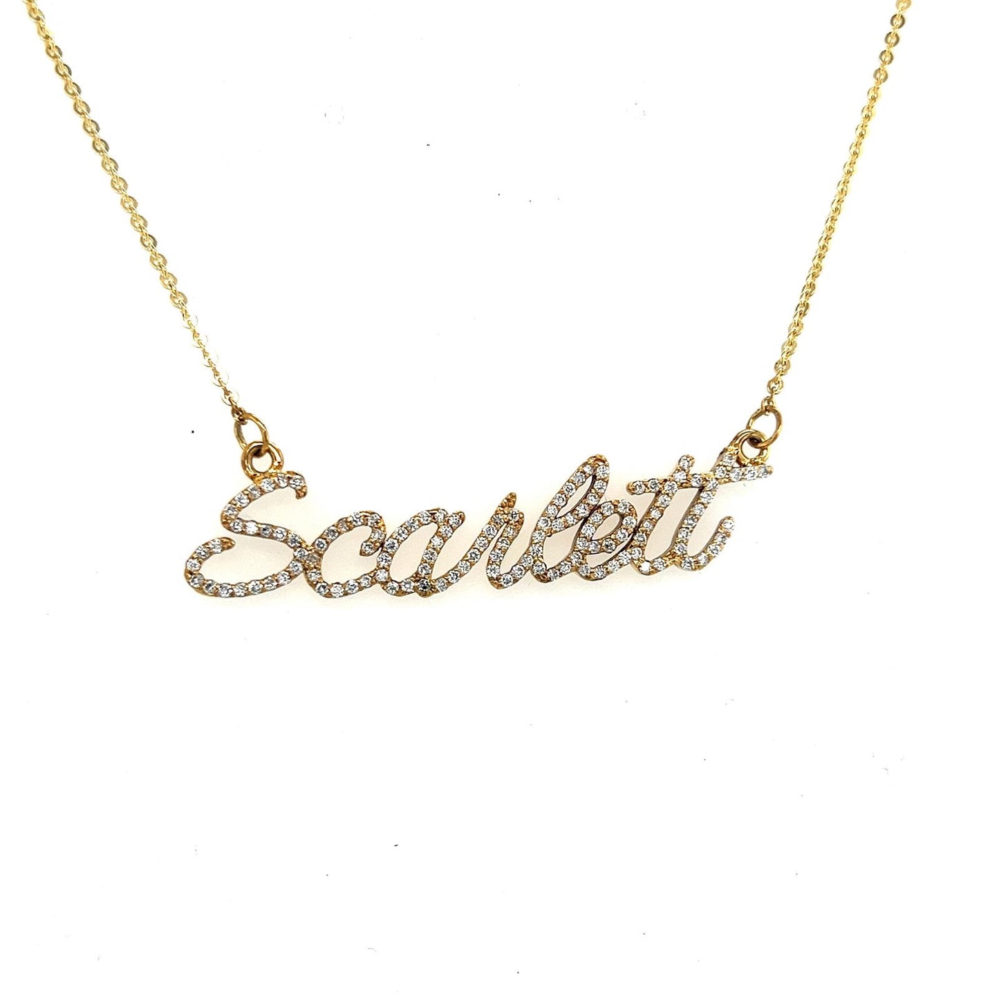 Women's Gold and Zirconia Name Pendant Scarlett