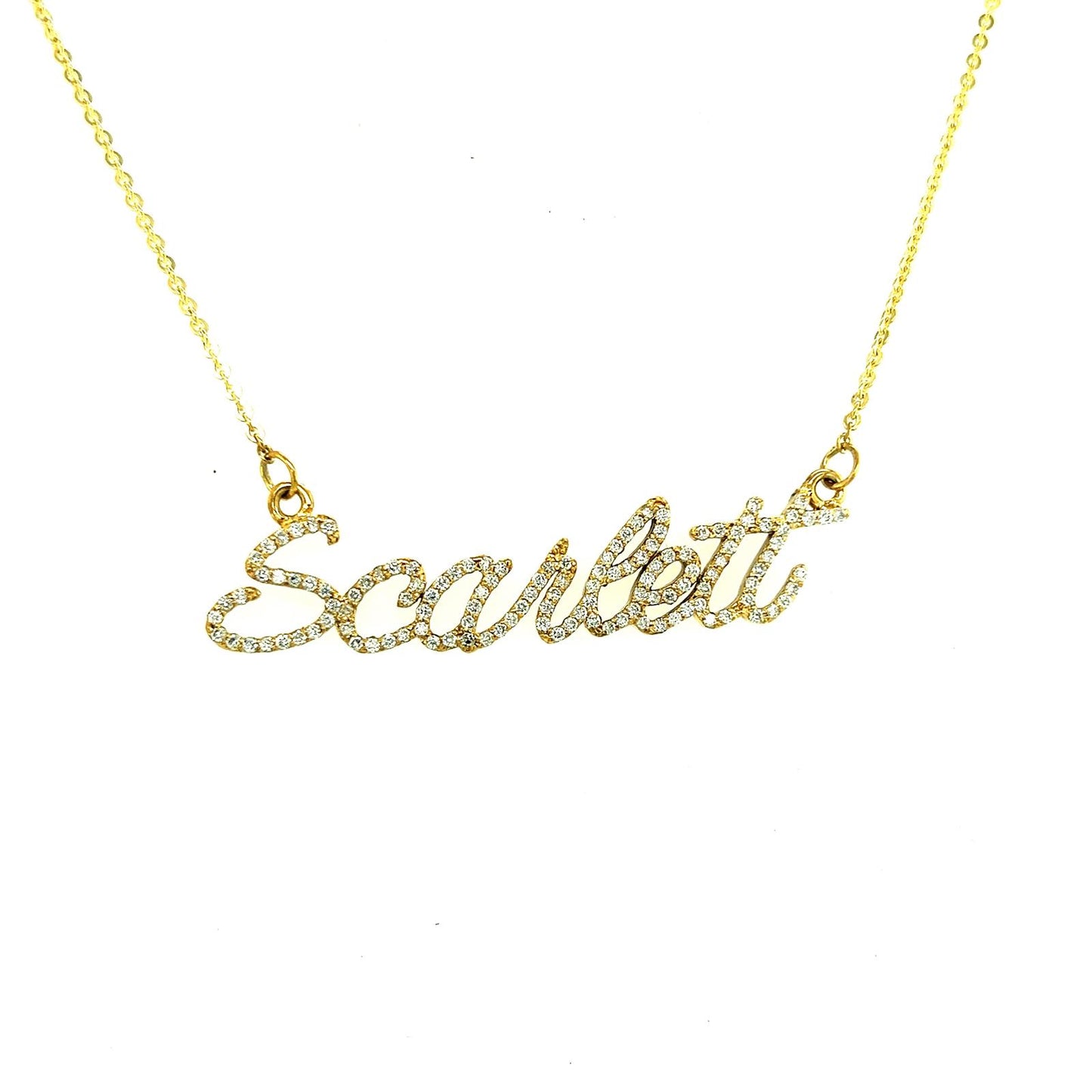 Women's Gold and Zirconia Name Pendant Scarlett